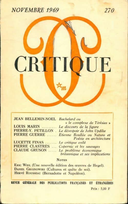 Critique n°270 - Collectif - Livre