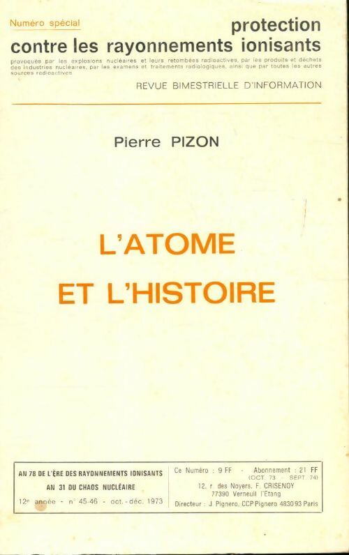L'atome et l'histoire - Pierre Pizon - Livre