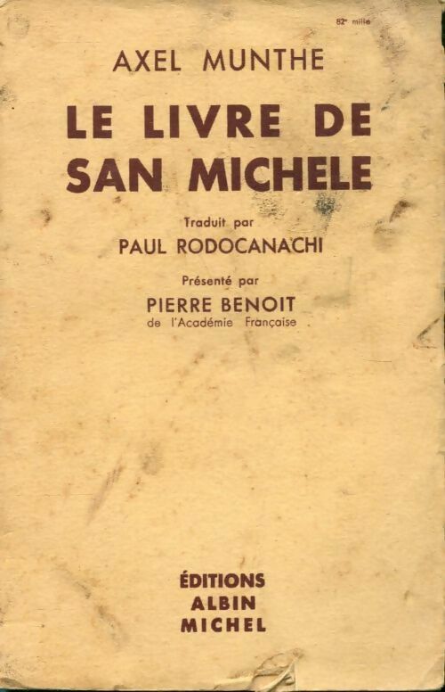 Le livre de San Michele - Axel Munthe - Livre