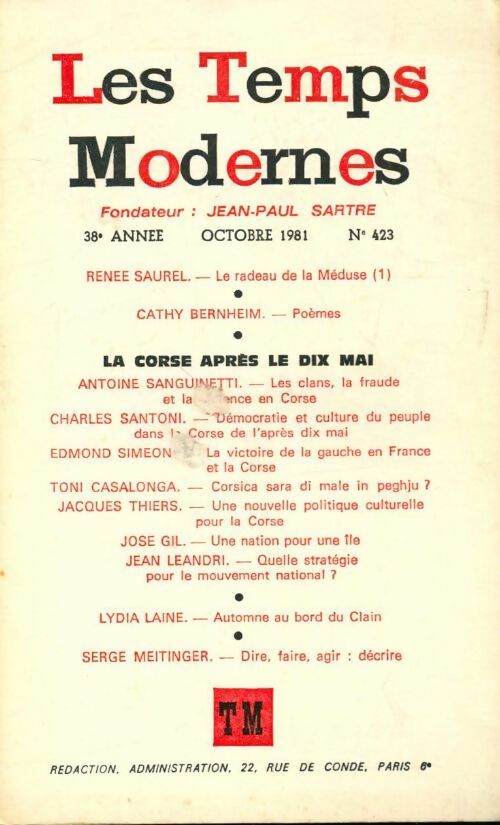 Les temps modernes n°423 - Collectif - Livre