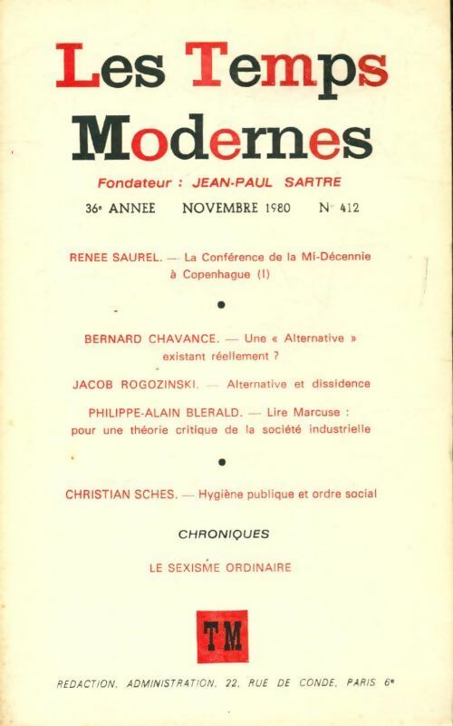 Les temps modernes n°412 - Collectif - Livre