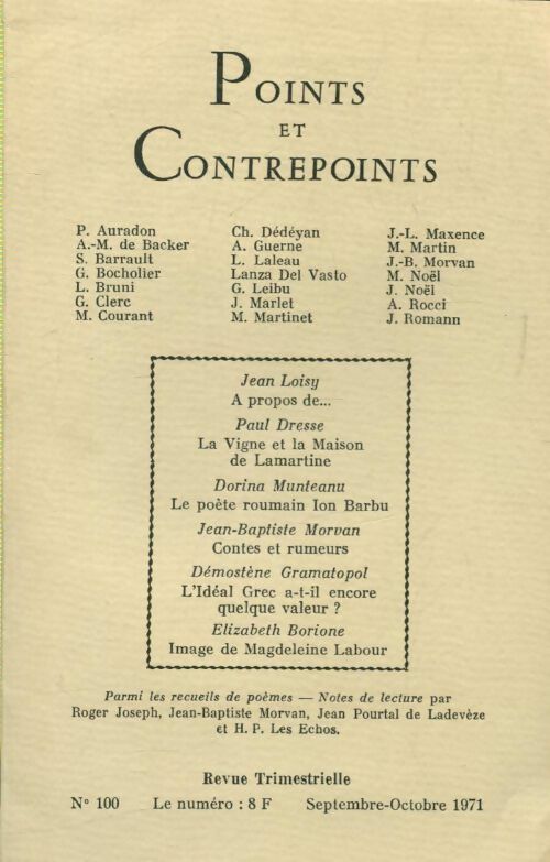 Points et contrepoints n°100 - Collectif - Livre
