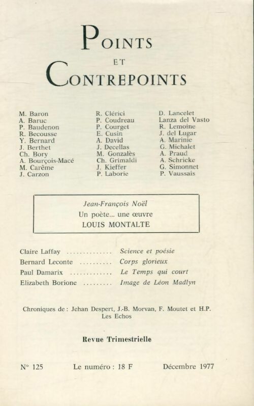 Points et contrepoints n°125 - Collectif - Livre