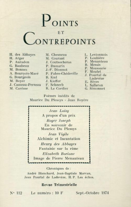 Points et contrepoints n°112 - Collectif - Livre