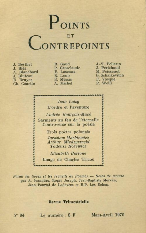 Points et contrepoints n°94 - Collectif - Livre