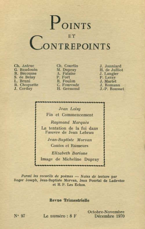 Points et contrepoints n°97 - Collectif - Livre