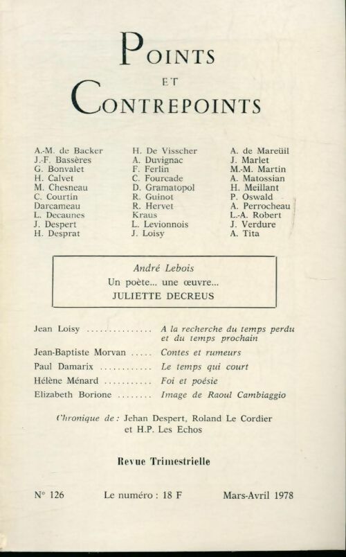 Points et contrepoints n°126 - Collectif - Livre