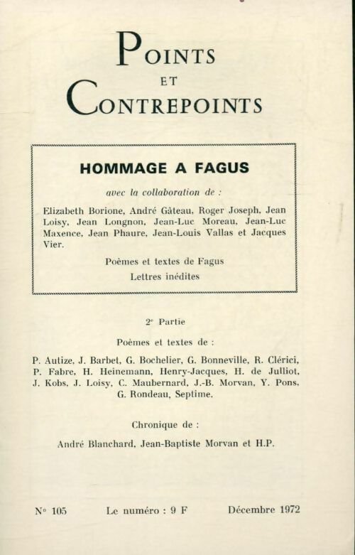 Points et contrepoints n°105 - Collectif - Livre