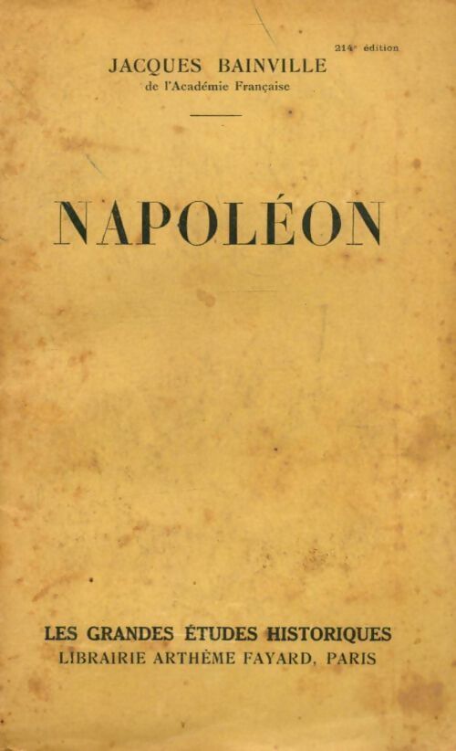 Napoléon - Jacques Bainville - Livre