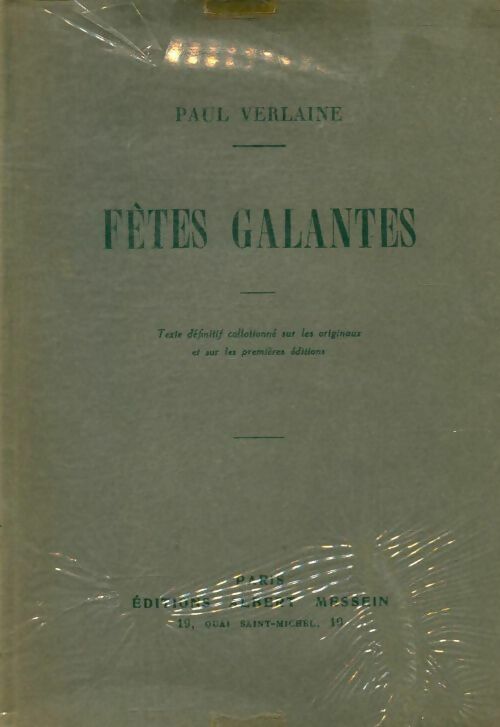 Fêtes galantes - Paul Verlaine - Livre