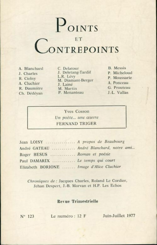 Points et contrepoints n°123 - Collectif - Livre
