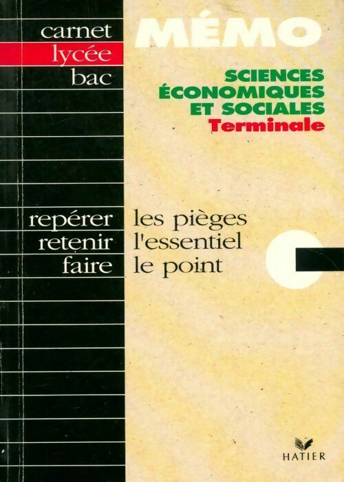 Sciences économiques et sociales Terminale - Jean Drouin - Livre