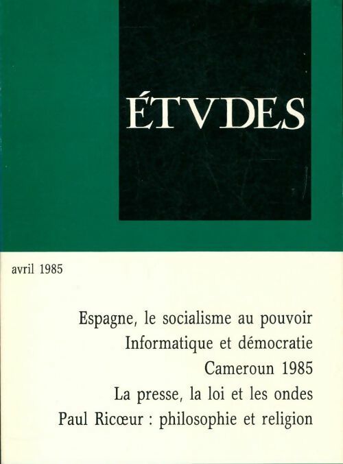 Etudes n°362-4 - Collectif - Livre