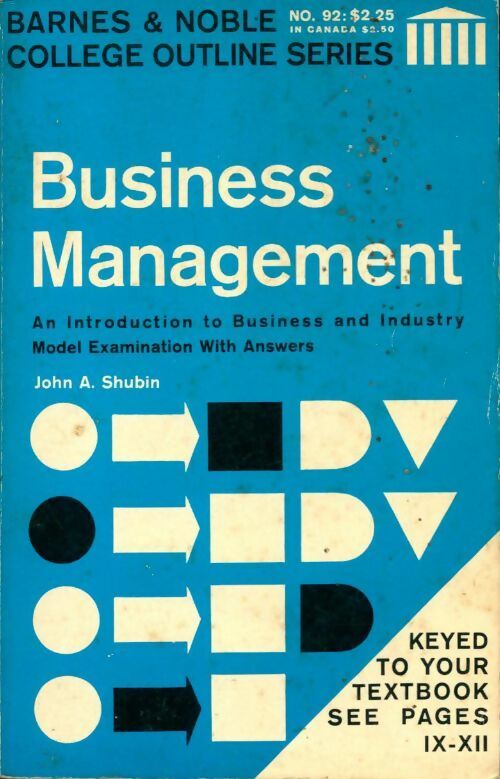 Business management - John A. Shubin - Livre