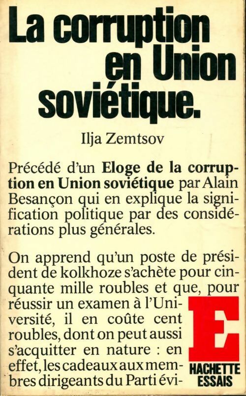 La corruption en Union Soviétique - Ilja Zemtsov - Livre