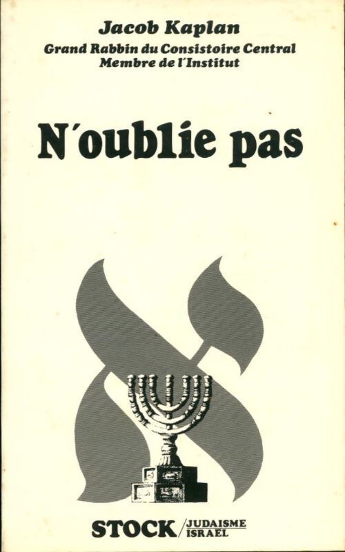 N'oublie pas - Jacob Kaplan - Livre