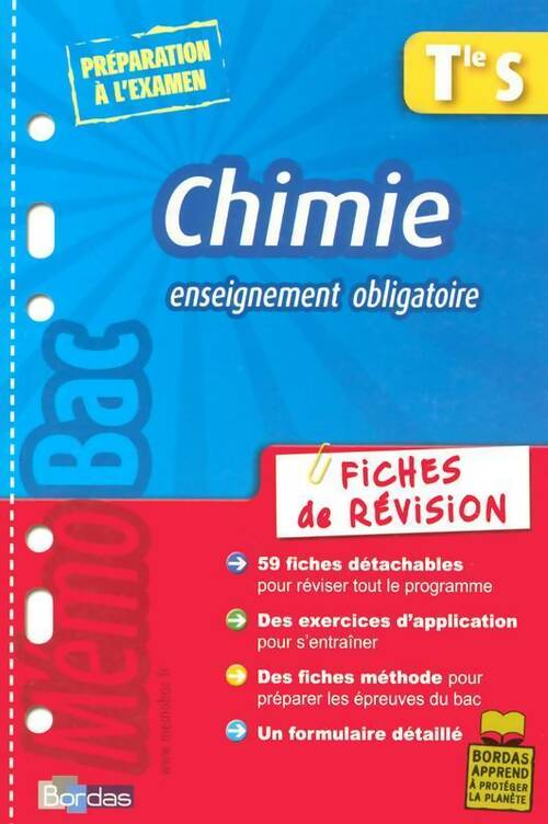 Chimie Terminale S enseignement obligatoire. Fiches de révision - Jean-Claude Paul - Livre