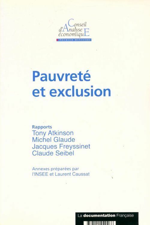 Pauvreté et exclusion - Collectif - Livre