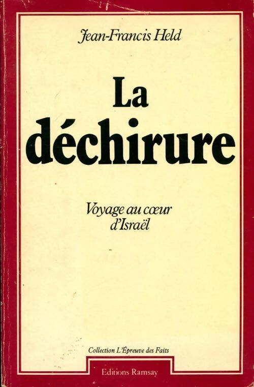 La déchirure - Jean-Francis Held - Livre