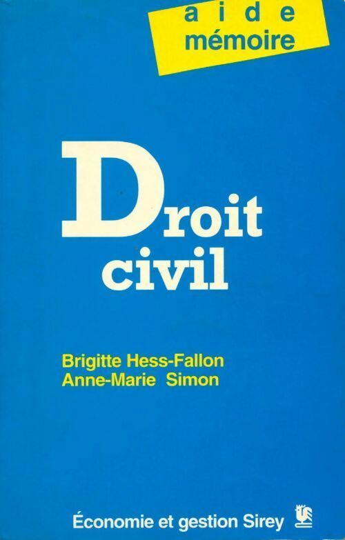 Droit civil - Brigitte Hess-Fallon - Livre