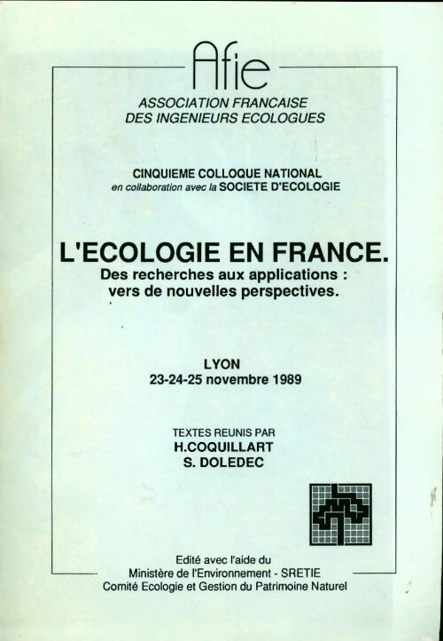 L'écologie en France. Des recherches aux applications - Collectif - Livre
