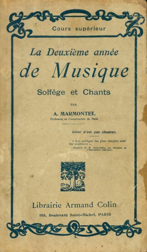 La deuxième année de musique - A. Marmontel - Livre