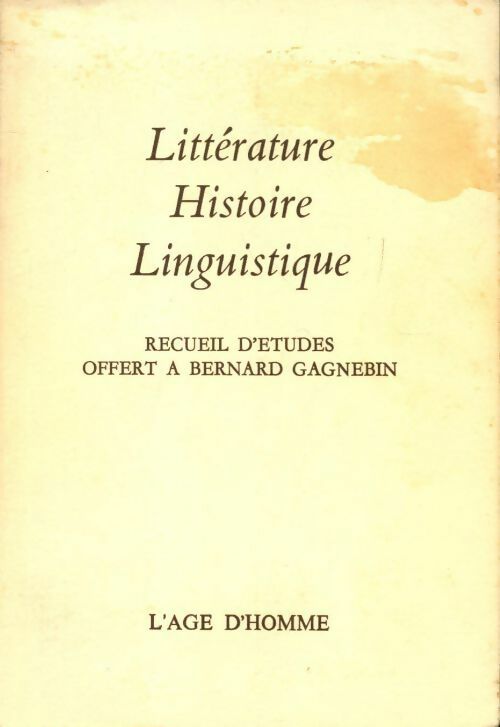 Littérature, histoire, linguistique - Collectif - Livre