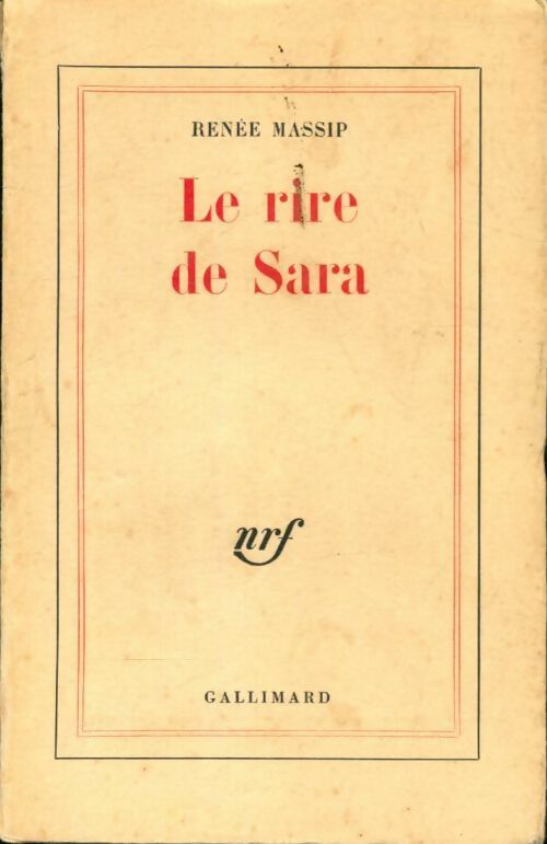 Le rire de Sara - Renée Massip - Livre
