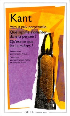 Vers la paix perpétuelle - Emmanuel Kant - Livre