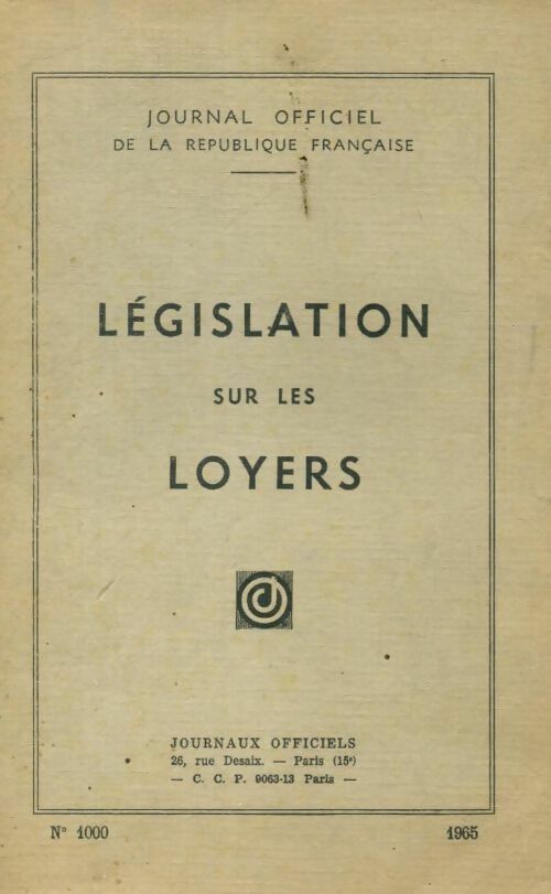 Législation sur les loyers - Collectif - Livre
