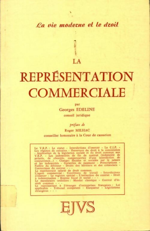 La représentation commerciale - Georges Édeline - Livre