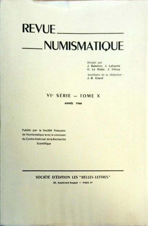 Revue numismatique VIe série Tome X 1968 - Collectif - Livre