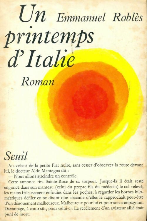 Un printemps d'Italie - Emmanuel Roblès - Livre