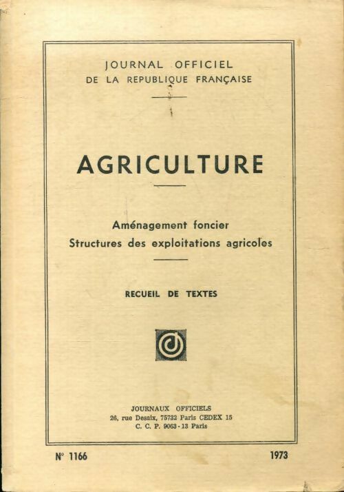 Agriculture aménagement foncier - Collectif - Livre
