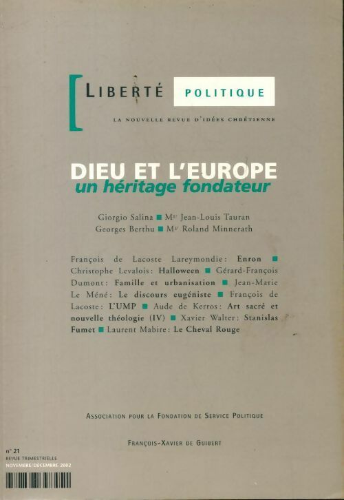 Liberté politique n°21 : Dieu et l'Europe - Collectif - Livre