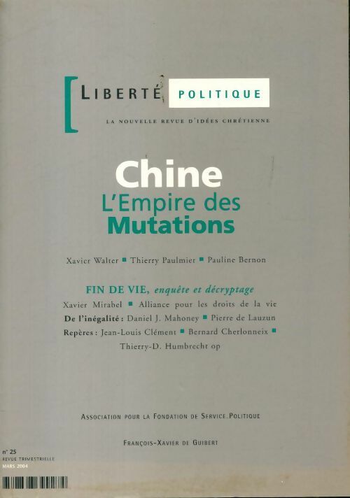 Liberté politique n°25 : Chine - Collectif - Livre