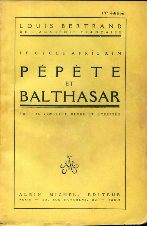 Pépète et Balthasar - Louis Bertrand - Livre