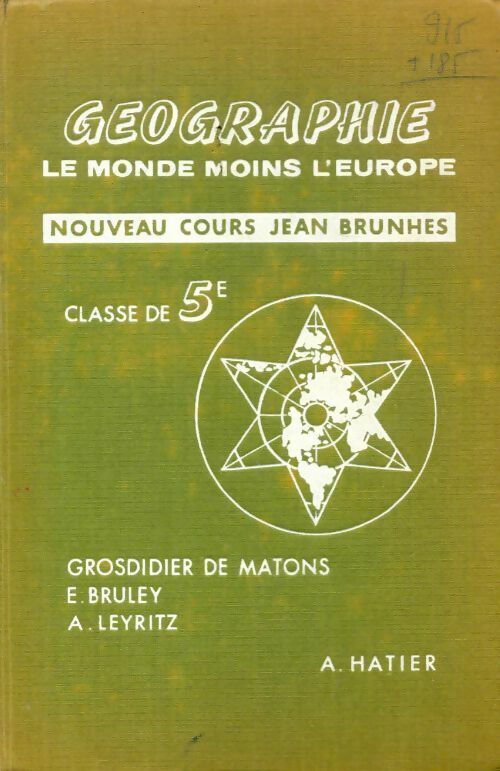 Géographie le monde moins l'Europe 5e - Collectif - Livre