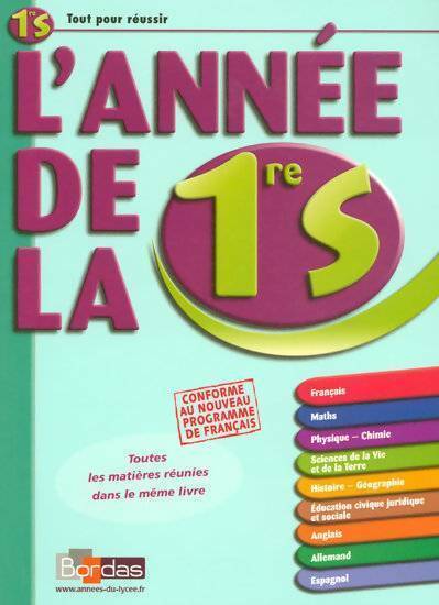 L'année de la 1ère S - Sophie Pailloux-Riggi - Livre