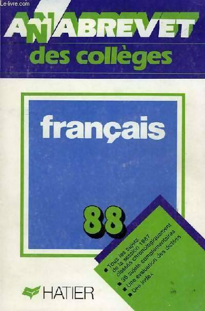 Français brevet 1988 - Collectif - Livre