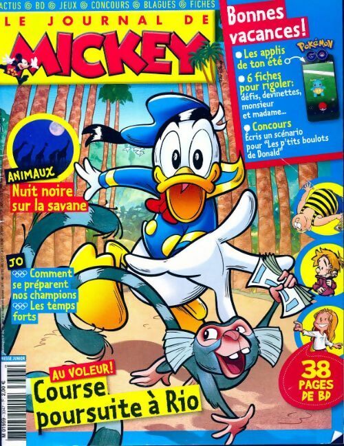 Le journal de Mickey n°3347 : Course poursuite à Rio - Collectif - Livre