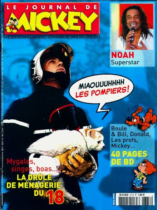 Le journal de Mickey n°2778 : La drôle de ménagerie du 18 - Collectif - Livre