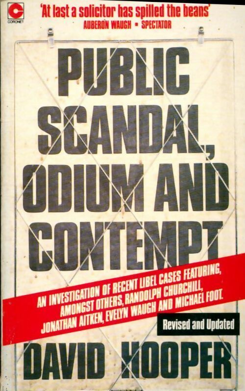Public scandal, odium and contempt - David Hooper - Livre