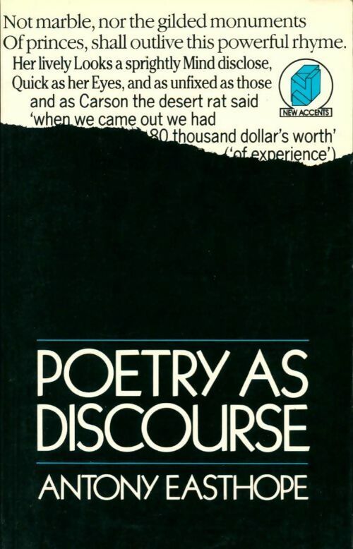 Poetry as discourse - Antony Easthope - Livre