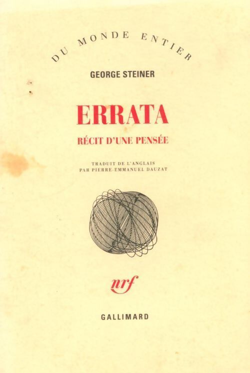 Errata - George Steiner - Livre