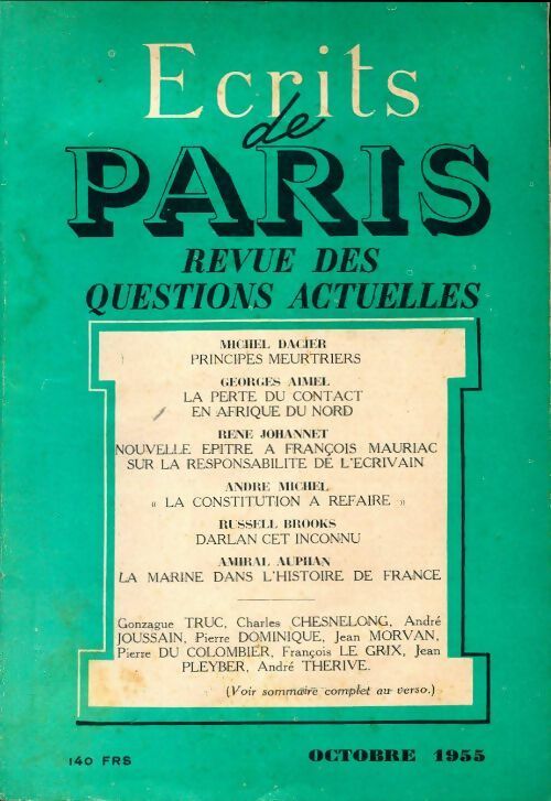 Ecrits de Paris n°131 - Collectif - Livre