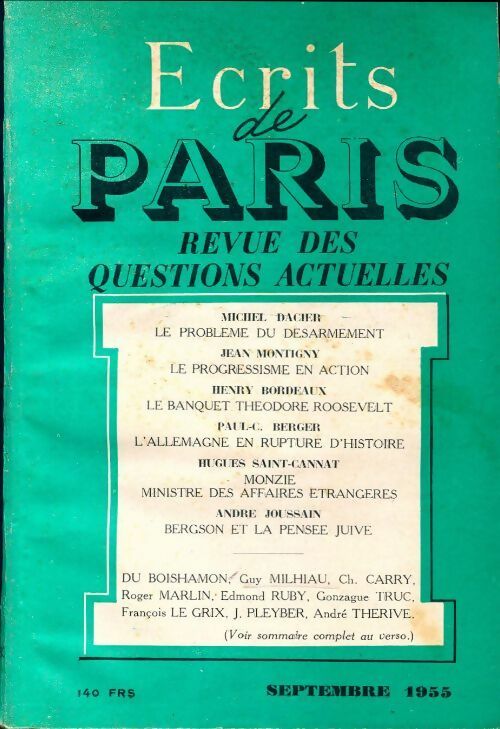 Ecrits de Paris n°130 - Collectif - Livre