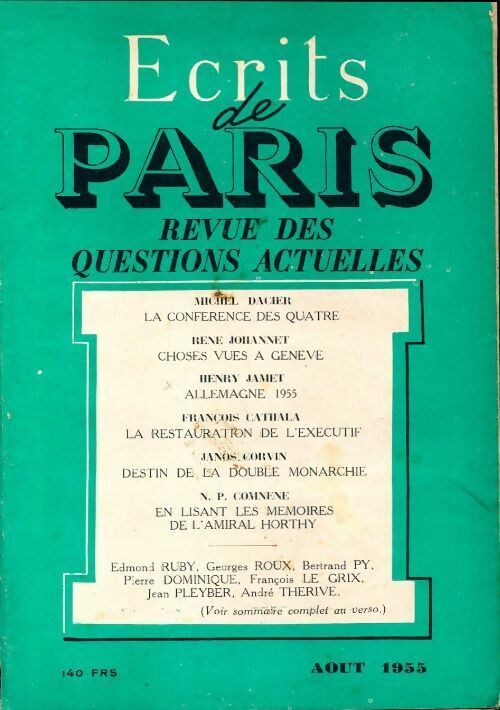 Ecrits de Paris n°129 - Collectif - Livre