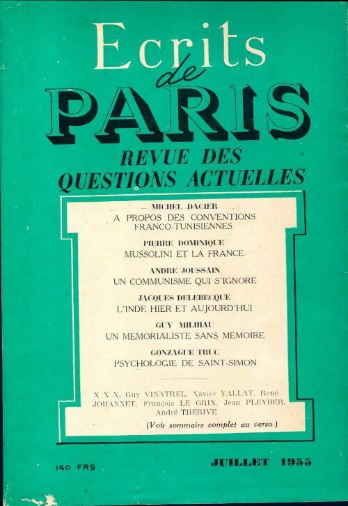 Ecrits de Paris n°128 - Collectif - Livre