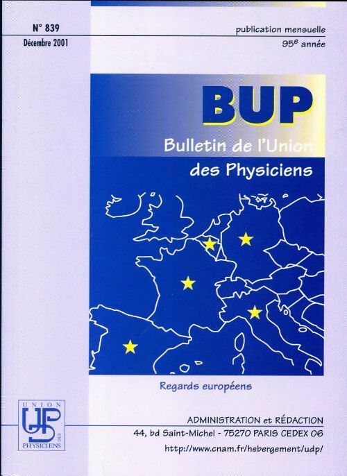 Bulletin de l'union des physiciens n°839 - Collectif - Livre